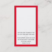 BEDANKT VOOR UW BESTELLING insert modern xmas rood Visitekaartje (Achterkant)