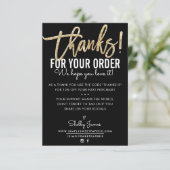 BEDANKT VOOR UW BESTELLING insert modern zwart gou (Staand voorkant)