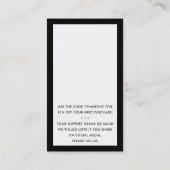 BEDANKT VOOR UW BESTELLING insert modern zwart Visitekaartje (Achterkant)