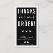 BEDANKT VOOR UW BESTELLING insert modern zwart Visitekaartje (Voorkant)