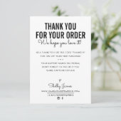 BEDANKT VOOR UW BESTELLING insert modern zwart wit (Staand voorkant)