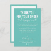 BEDANKT VOOR UW BESTELLING insert witte inkt mint (Voorkant / Achterkant)