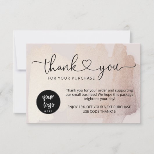 Bedankt voor uw bestelling - Invoegen Roze Blush m (Voorkant)