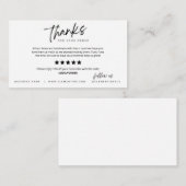 Bedankt voor uw bestelling Kaart Visitekaartje (Voorkant / Achterkant)