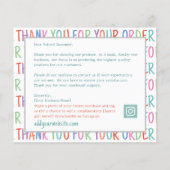 Bedankt voor uw bestelling Kleurrijk plezier Toevo (Achterkant)