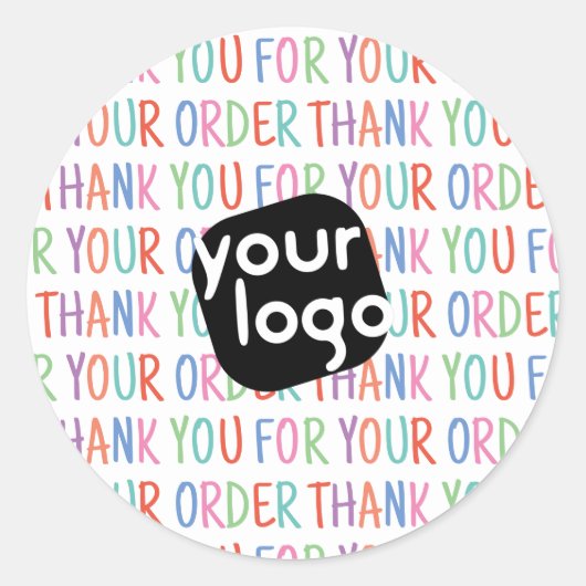 Bedankt voor uw bestelling Kleurrijk plezier Toevo Ronde Sticker (Voorkant)