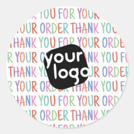 Bedankt voor uw bestelling Kleurrijk plezier Toevo Ronde Sticker