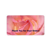 Bedankt voor uw bestelling! labels Pink Rose Flowe (Voorkant)