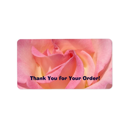 Bedankt voor uw bestelling! labels Pink Rose Flowe (Voorkant)