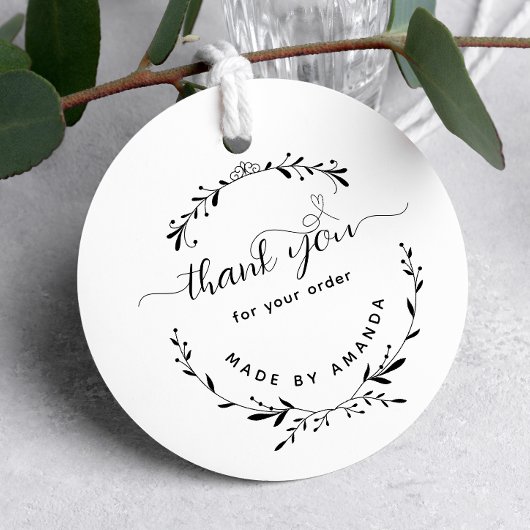 Bedankt voor uw bestelling Laurel Leaf Rubber Stam Zelfinktende Stempel