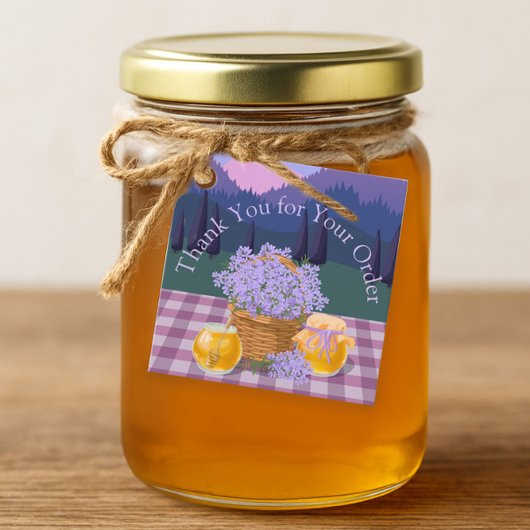 Bedankt voor uw bestelling Lavendel & Honey Rustic Bedankjes Labels