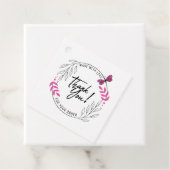 Bedankt voor uw bestelling met roze vlinder bedankjes labels (In situ)