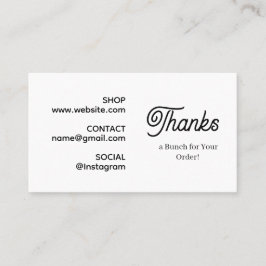 Bedankt voor uw bestelling | Monochrome moderne Lo Visitekaartje