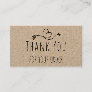 Bedankt voor uw bestelling op Kraft Paper Visitekaartje