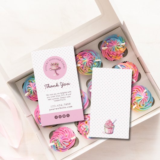 Bedankt voor uw bestelling Polka Dot Cake Baker Visitekaartje