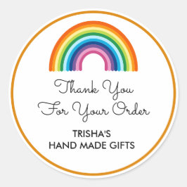 Bedankt voor uw bestelling Rainbow Ronde Sticker