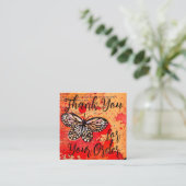 Bedankt voor uw bestelling Retro Butterfly korting Vierkante Visitekaartje (Staand voorkant)