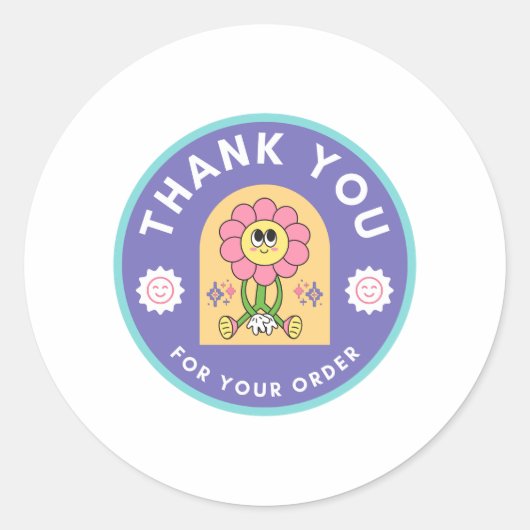 BEDANKT voor uw bestelling Ronde Sticker (Voorkant)