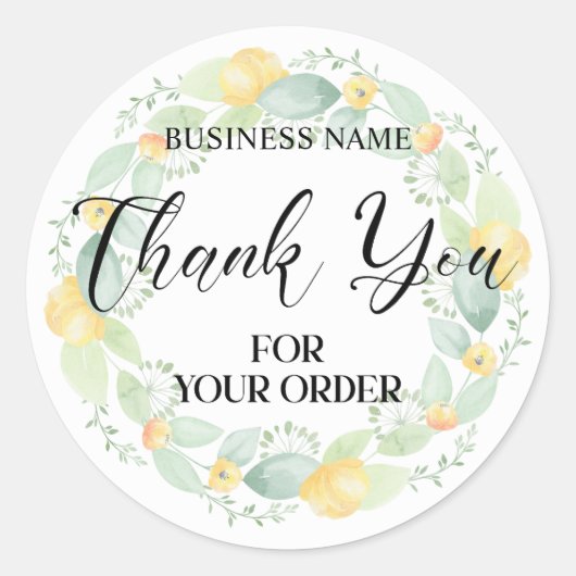 Bedankt voor uw bestelling ronde sticker (Voorkant)