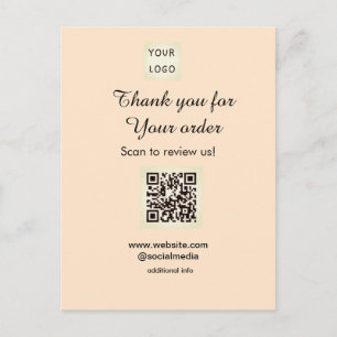 Bedankt voor uw bestelling scan Beoordeel ons bedr Briefkaart