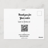 Bedankt voor uw bestelling scan Beoordeel ons bedr Briefkaart (Achterkant)