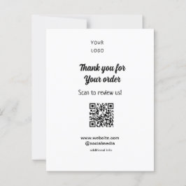 Bedankt voor uw bestelling scan Beoordeel ons bedr Briefkaart