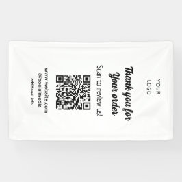 Bedankt voor uw bestelling scan Beoordeel ons zake Spandoek