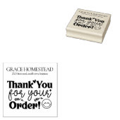 Bedankt voor uw bestelling Small Business Add Name Rubberstempel (Gestempeld)