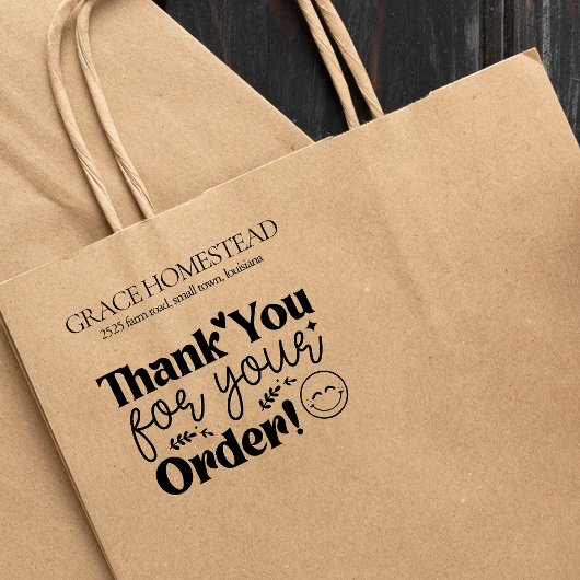 Bedankt voor uw bestelling Small Business Add Name Rubberstempel