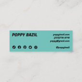 Bedankt voor uw bestelling Social Media Icons Chic Mini Visitekaartje (Achterkant)