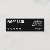 Bedankt voor uw bestelling Social Media Icons Chic Mini Visitekaartje (Achterkant)