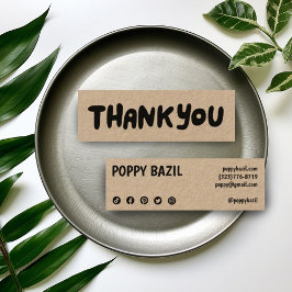 Bedankt voor uw bestelling Social Media Icons Kraf Mini Visitekaartje