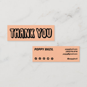 Bedankt voor uw bestelling Social Media Icons Peac Mini Visitekaartje