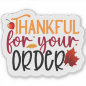 Bedankt voor uw bestelling sticker (Voorkant)