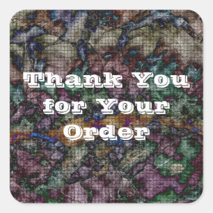 Bedankt voor uw bestelling Stropdas-Dye klant Vierkante Sticker