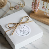 Bedankt voor uw bestelling Trendy Script Promo Cod Ronde Sticker