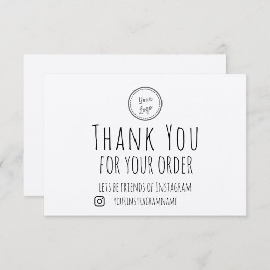 Bedankt voor uw bestelling | Uw Logo | Kraftpapier (Voorkant / Achterkant)