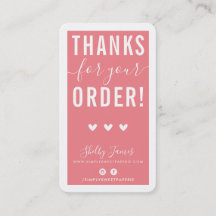 BEDANKT VOOR UW BESTELLING voeg modern koraalroze 