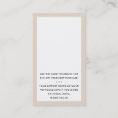 BEDANKT VOOR UW BESTELLING voeg tarwe zwart Visitekaartje (Achterkant)