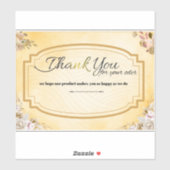 Bedankt voor uw bestelling - Waardering Kaart Sticker (Vel)