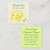 Bedankt voor uw bestelling Zwitserse kaas voedsel Vierkante Visitekaartje (Voorkant / Achterkant)