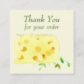 Bedankt voor uw bestelling Zwitserse kaas voedsel Vierkante Visitekaartje (Voorkant)