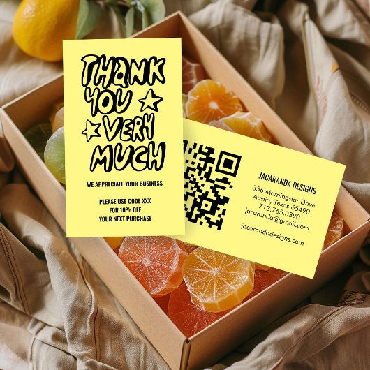 Bedankt voor Uw Code van de Ordekorting QR Code Visitekaartje