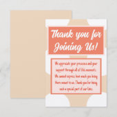 Bedankt voor uw deelname aan ons! (Voorkant / Achterkant)