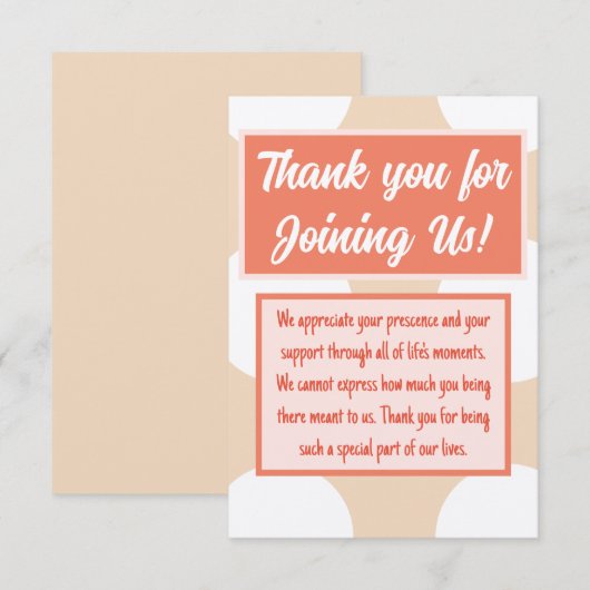 Bedankt voor uw deelname aan ons! (Voorkant / Achterkant)