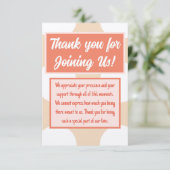 Bedankt voor uw deelname aan ons! (Staand voorkant)