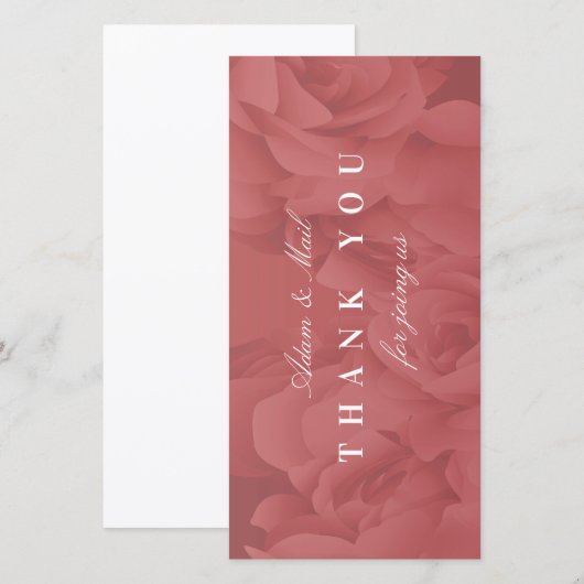 Bedankt voor uw deelname aan ons Kaart | Elegante  (Voorkant / Achterkant)