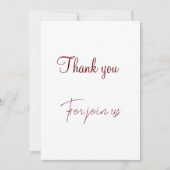 Bedankt voor uw deelname aan ons trouwbord feestdagenkaart (Voorkant)