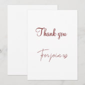 Bedankt voor uw deelname aan ons trouwbord feestdagenkaart (Voorkant / Achterkant)