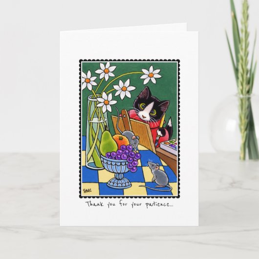 Bedankt voor uw geduld Cat Mouse Custom Kaart (Voorkant)